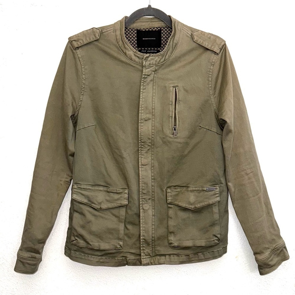 Scotch & Soda Olive Green Military Utility Jacket Size 3 (Petite)